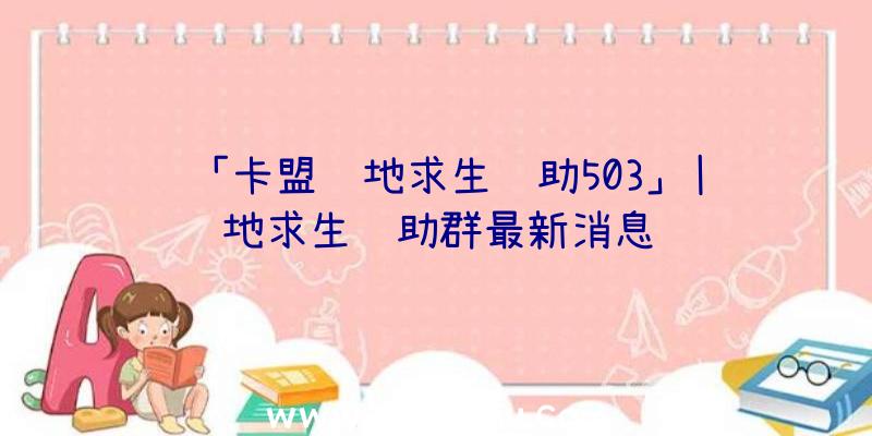 「卡盟绝地求生辅助503」|绝地求生辅助群最新消息